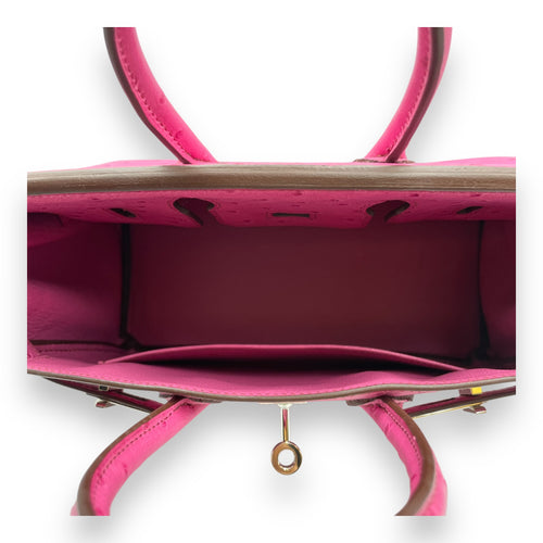 Birkin 25 Fuchsia in Ostrich, Palladium hardware