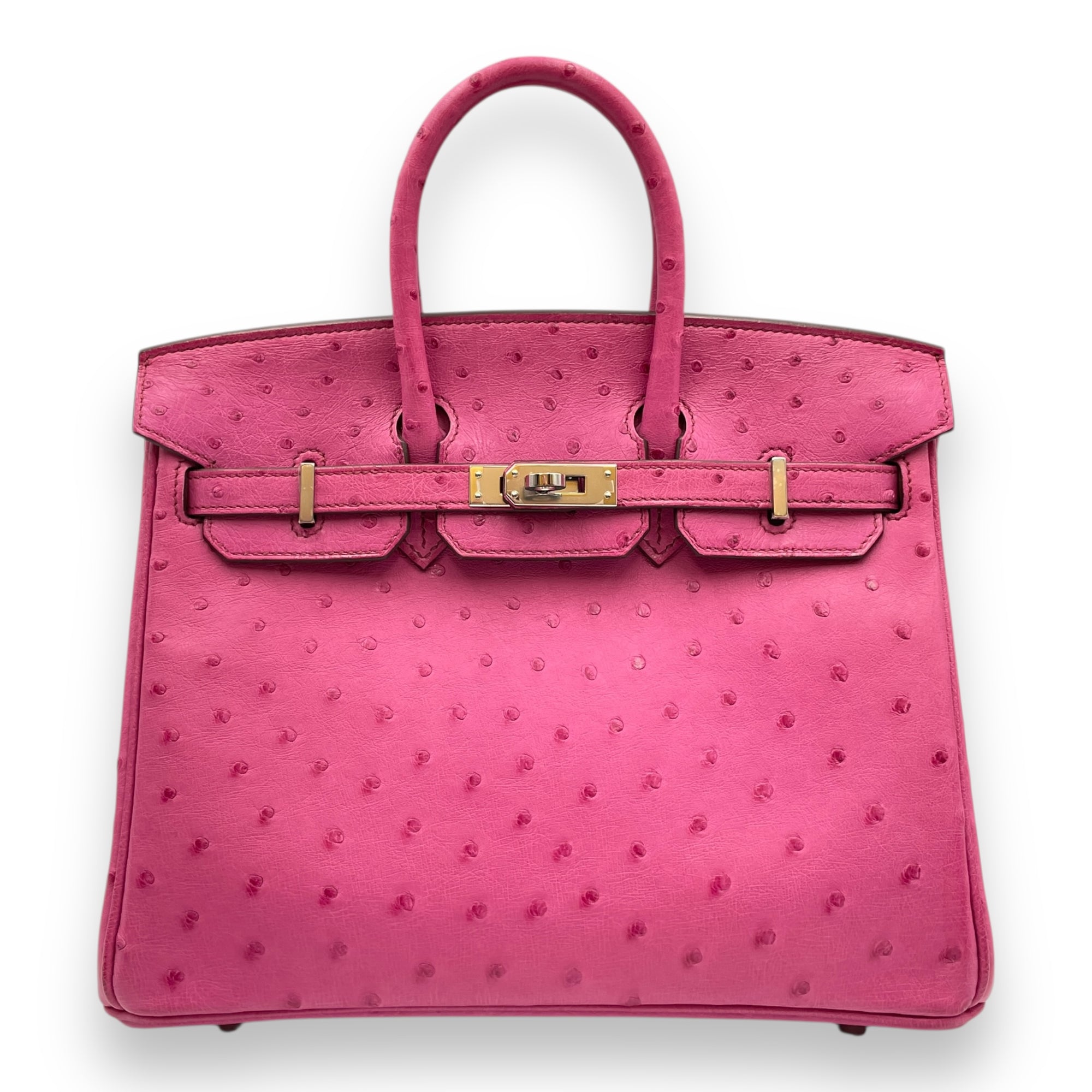 Birkin 25 Fuchsia in Ostrich, Palladium hardware