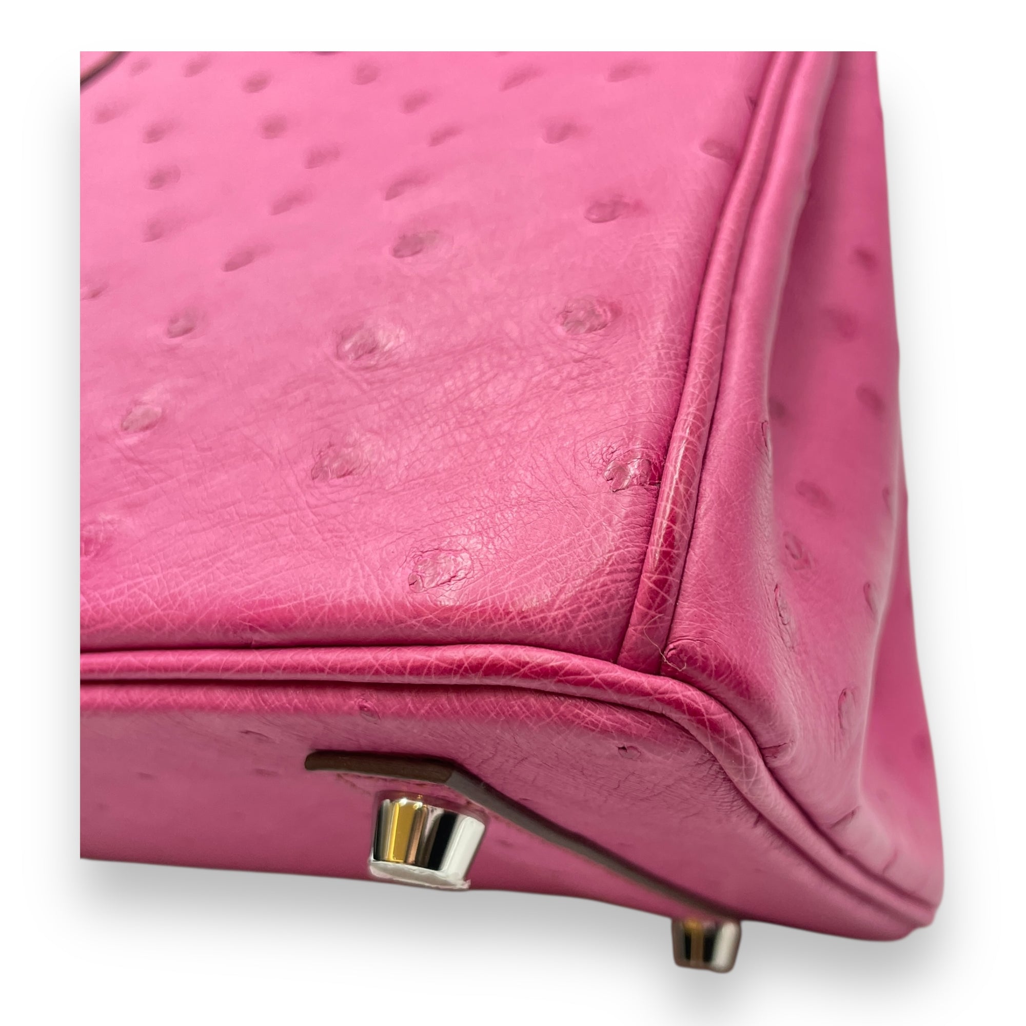 Birkin 25 Fuchsia in Ostrich, Palladium hardware
