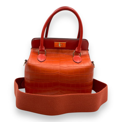 Toolbox 20 Orange in Tadelakt/Clemence/Matte Alligator, Permabrass hardware