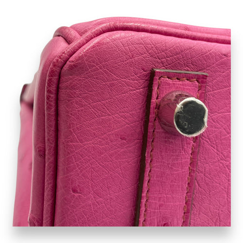 Birkin 25 Fuchsia in Ostrich, Palladium hardware