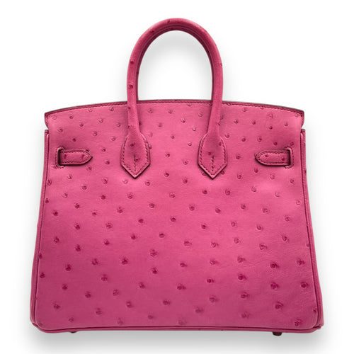Birkin 25 Fuchsia in Ostrich, Palladium hardware
