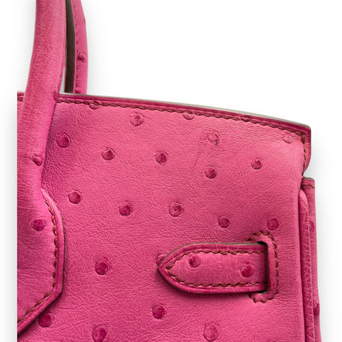 Birkin 25 Fuchsia in Ostrich, Palladium hardware