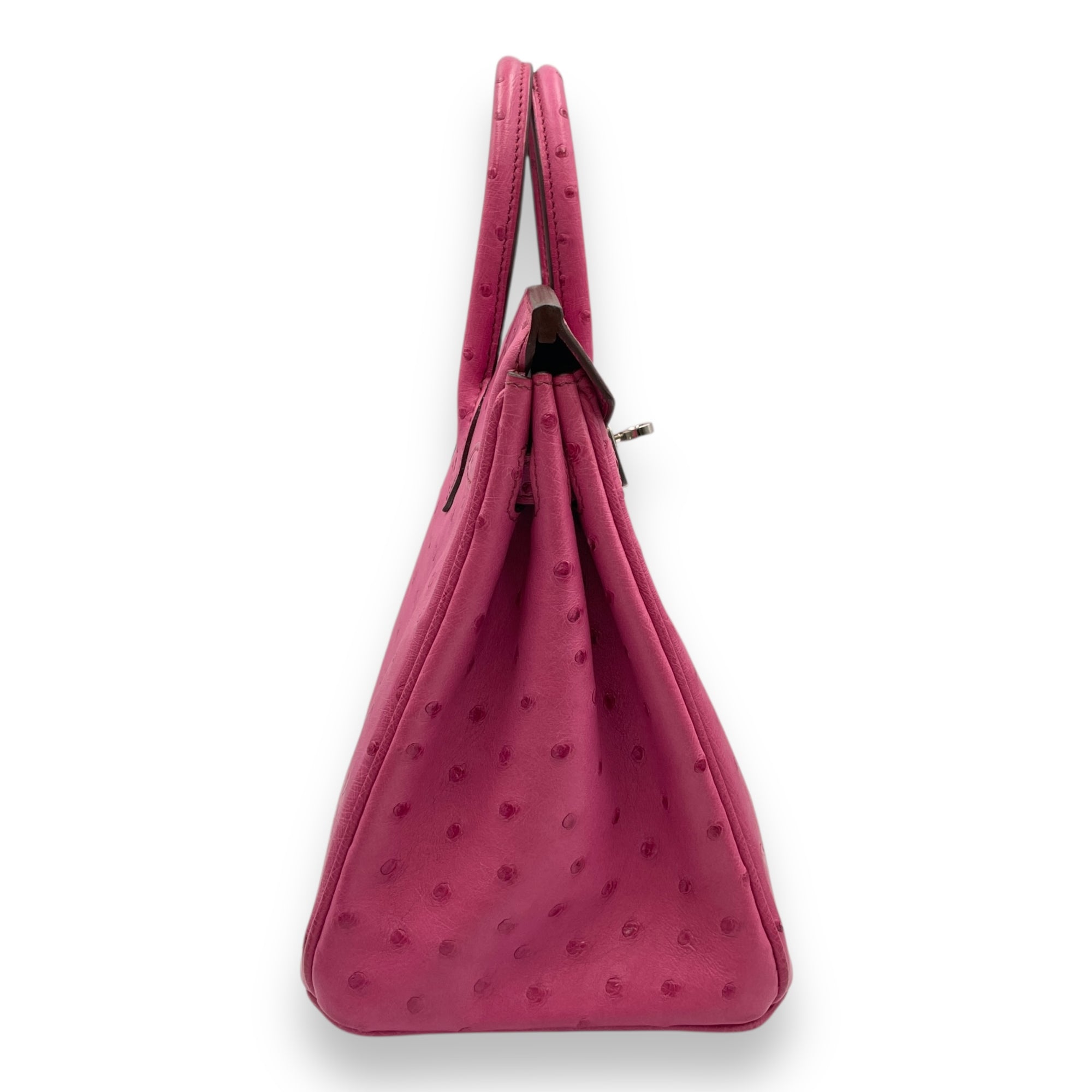 Birkin 25 Fuchsia in Ostrich, Palladium hardware