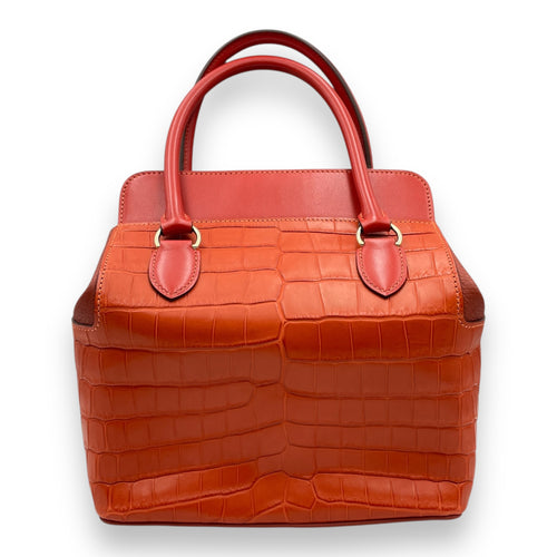 Toolbox 20 Orange in Tadelakt/Clemence/Matte Alligator, Permabrass hardware