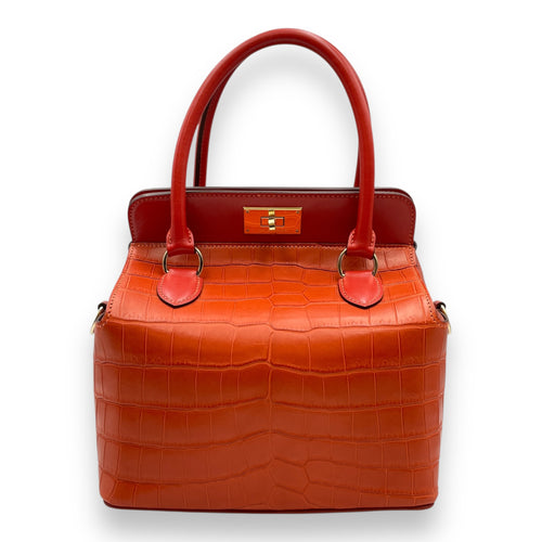 Toolbox 20 Orange in Tadelakt/Clemence/Matte Alligator, Permabrass hardware