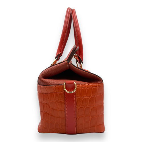 Toolbox 20 Orange in Tadelakt/Clemence/Matte Alligator, Permabrass hardware