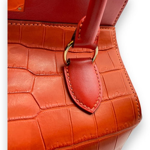 Toolbox 20 Orange in Tadelakt/Clemence/Matte Alligator, Permabrass hardware