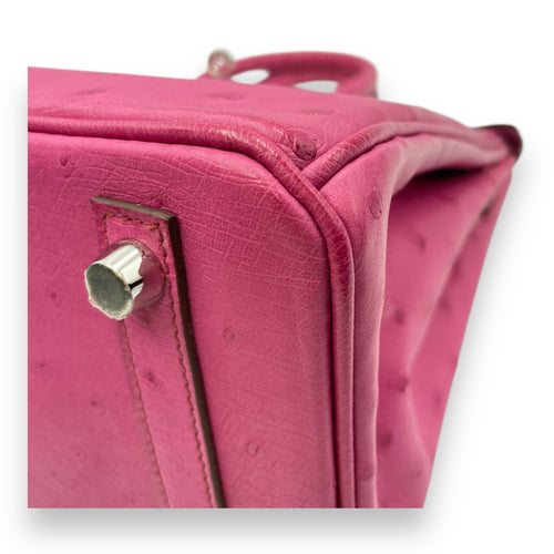 Birkin 25 Fuchsia in Ostrich, Palladium hardware