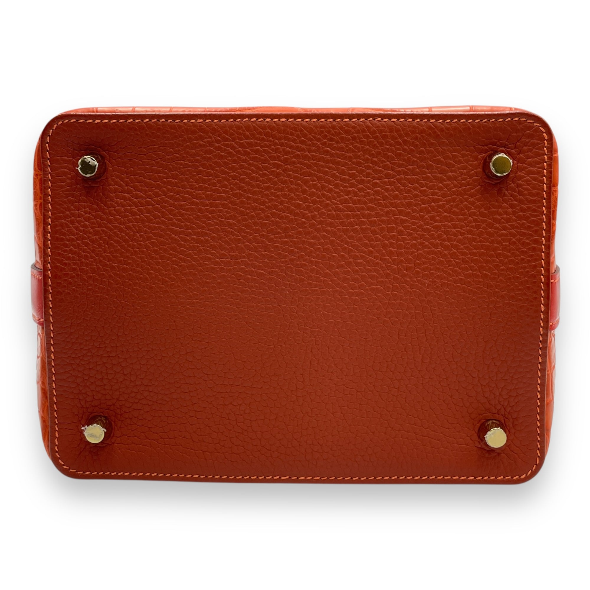 Toolbox 20 Orange in Tadelakt/Clemence/Matte Alligator, Permabrass hardware