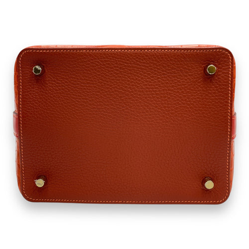 Toolbox 20 Orange in Tadelakt/Clemence/Matte Alligator, Permabrass hardware