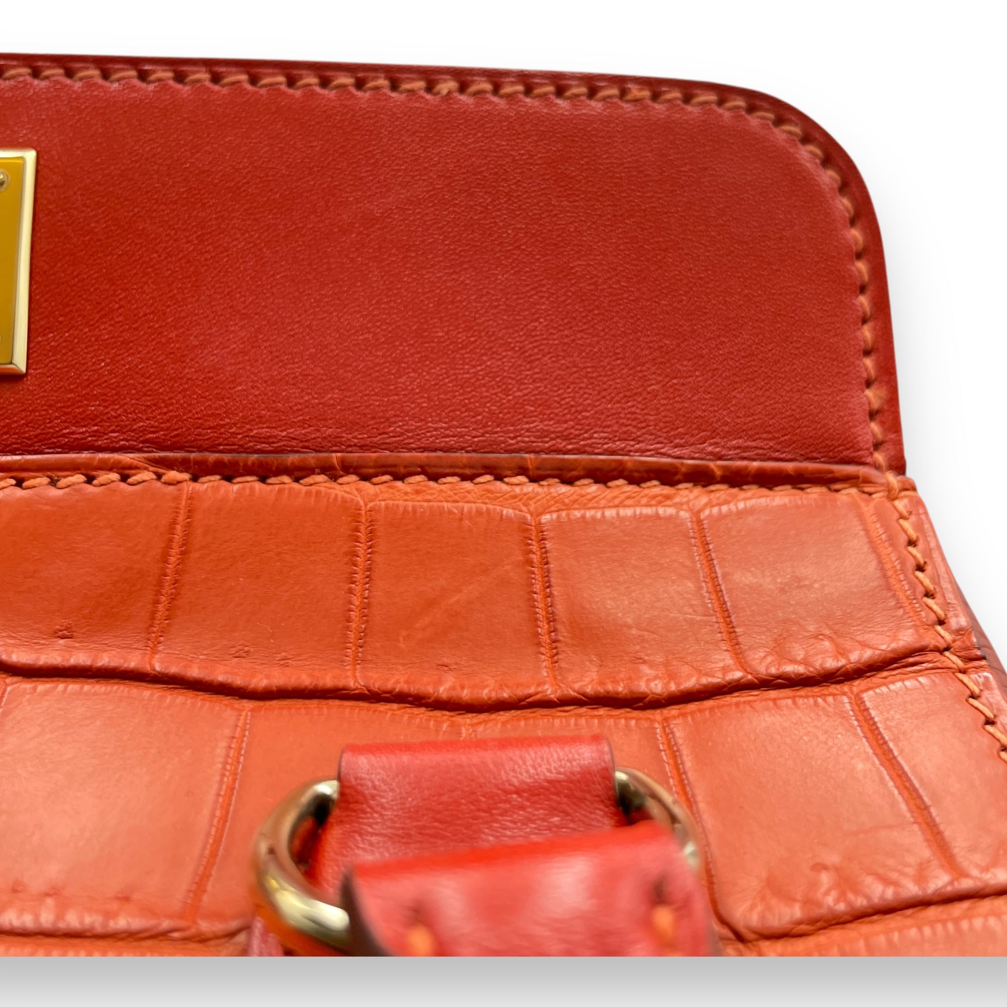 Toolbox 20 Orange in Tadelakt/Clemence/Matte Alligator, Permabrass hardware