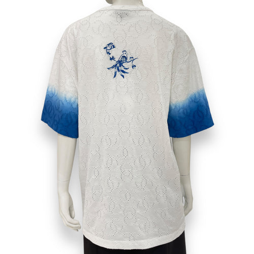 23P CC T-Shirt 34/36 White/Blue Ready-To-Wear in Cotton