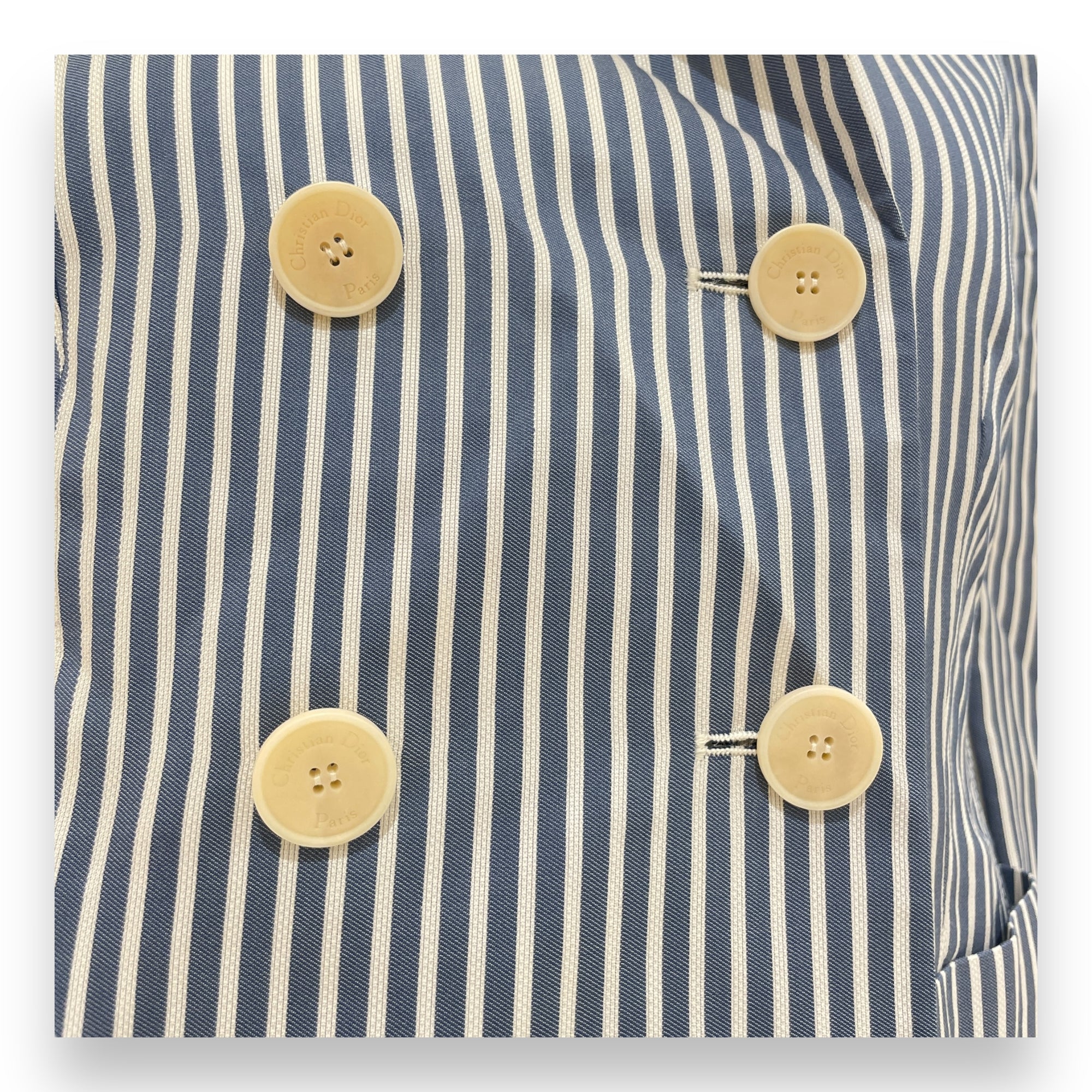 Double-Breasted Blazer 34 Blue Ready-To-Wear in Silk/cotton