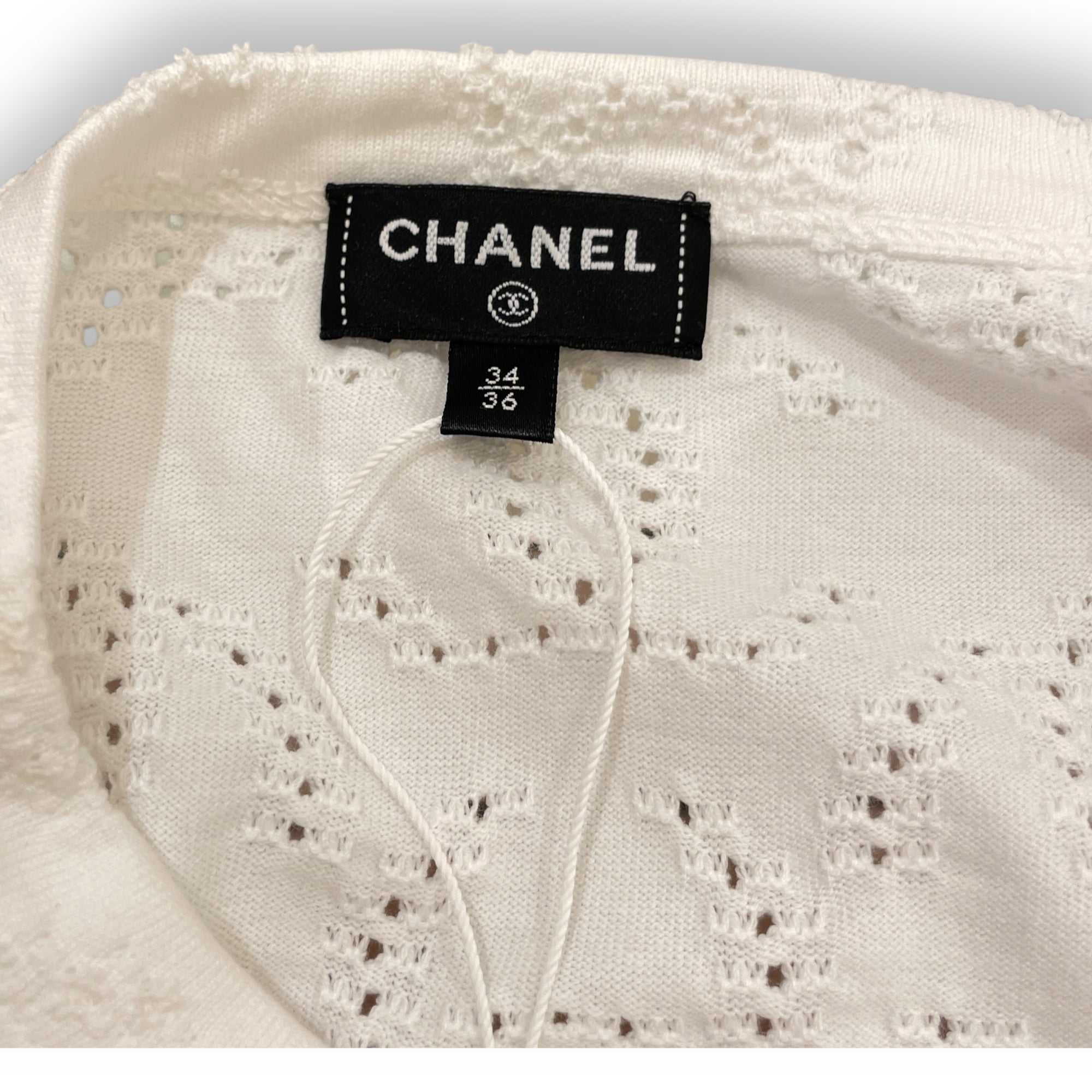 23P CC T-Shirt 34/36 White/Blue Ready-To-Wear in Cotton