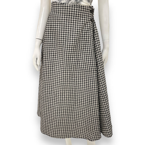 Houndstooth Mid-Length Skirt 34 Black/White Ready-To-Wear in Cotton/Silk