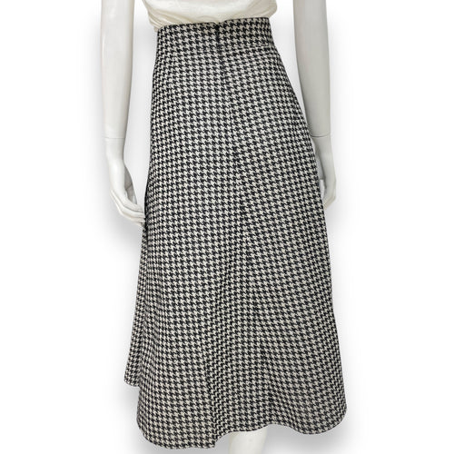 Houndstooth Mid-Length Skirt 34 Black/White Ready-To-Wear in Cotton/Silk