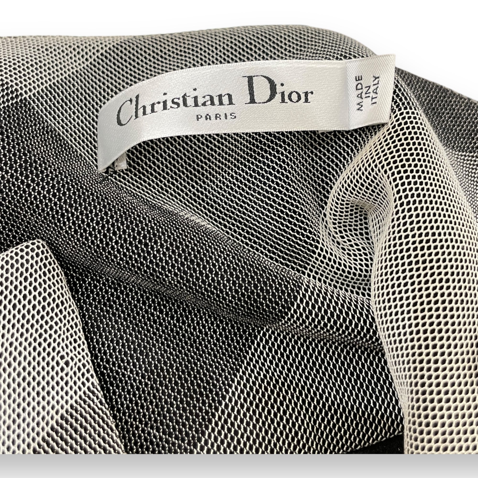 Plaid Mesh Midi Skirt 34 Grey Ready-To-Wear in Polyester