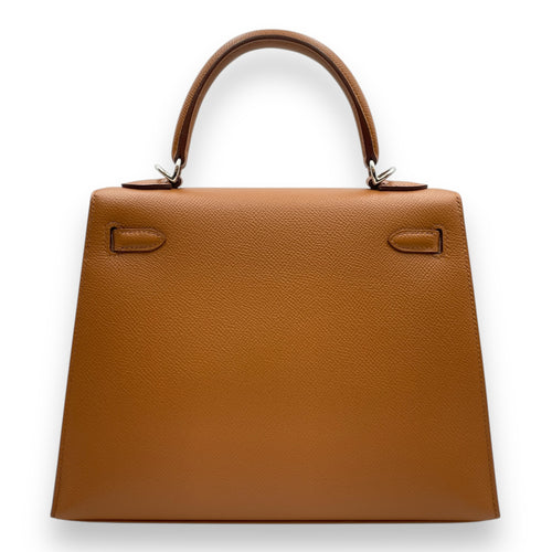 Verso Sellier Kelly 25 Gold/Jaune Ambre in Epsom, Palladium hardware