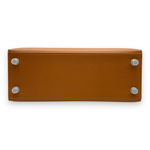 Verso Sellier Kelly 25 Gold/Jaune Ambre in Epsom, Palladium hardware