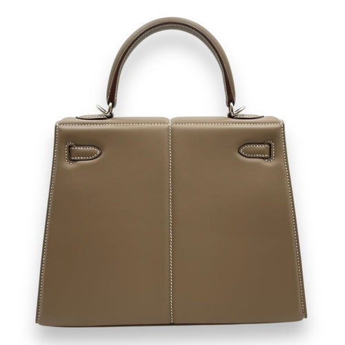 Padded Sellier Kelly 25 Etoupe in Swift, Palladium hardware