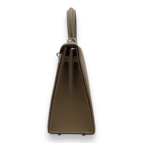 Padded Sellier Kelly 25 Etoupe in Swift, Palladium hardware
