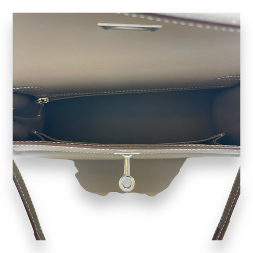 Padded Sellier Kelly 25 Etoupe in Swift, Palladium hardware