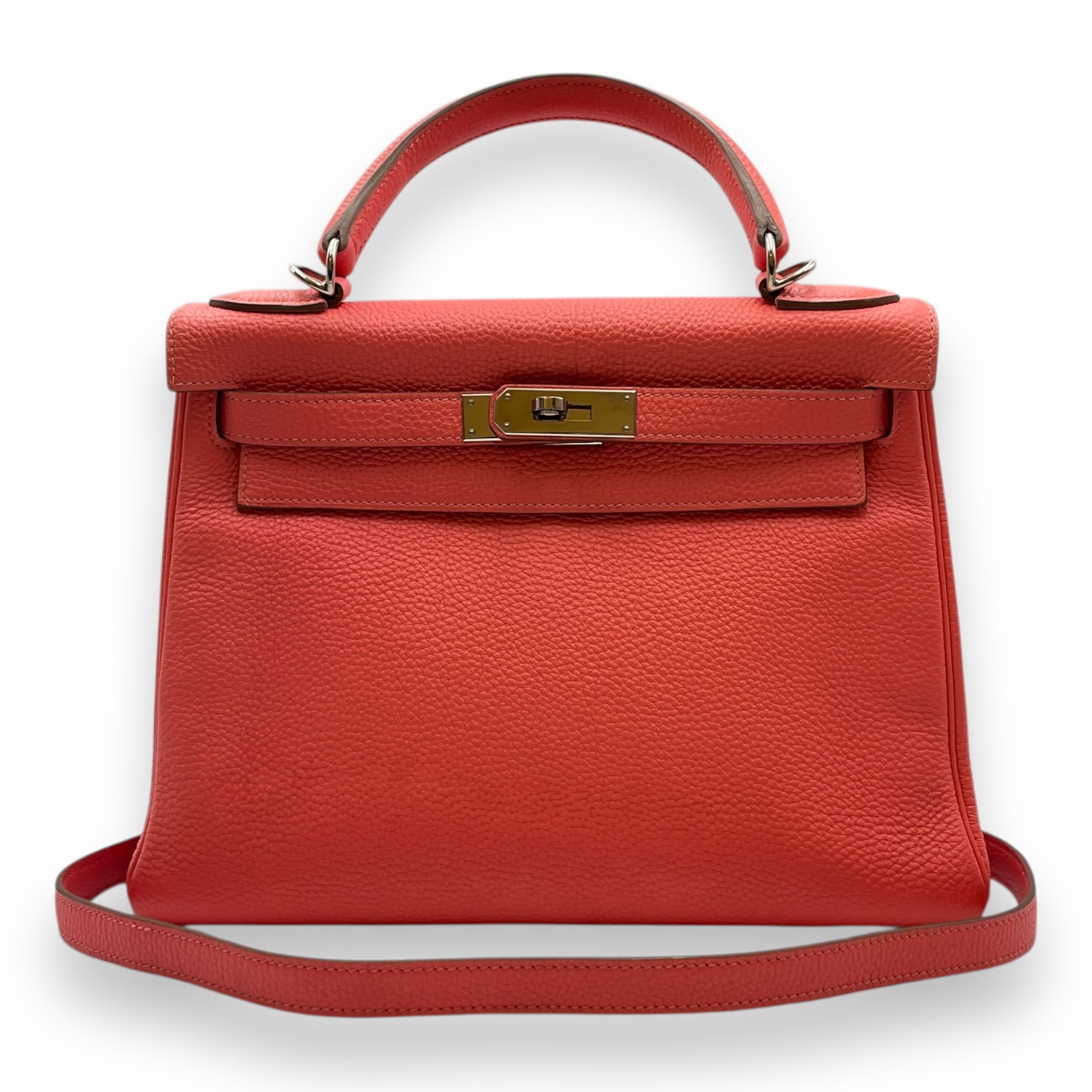 Kelly 28 Rose Lipstick in Togo, Palladium hardware