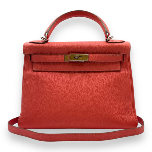 Kelly 28 Rose Lipstick in Togo, Palladium hardware