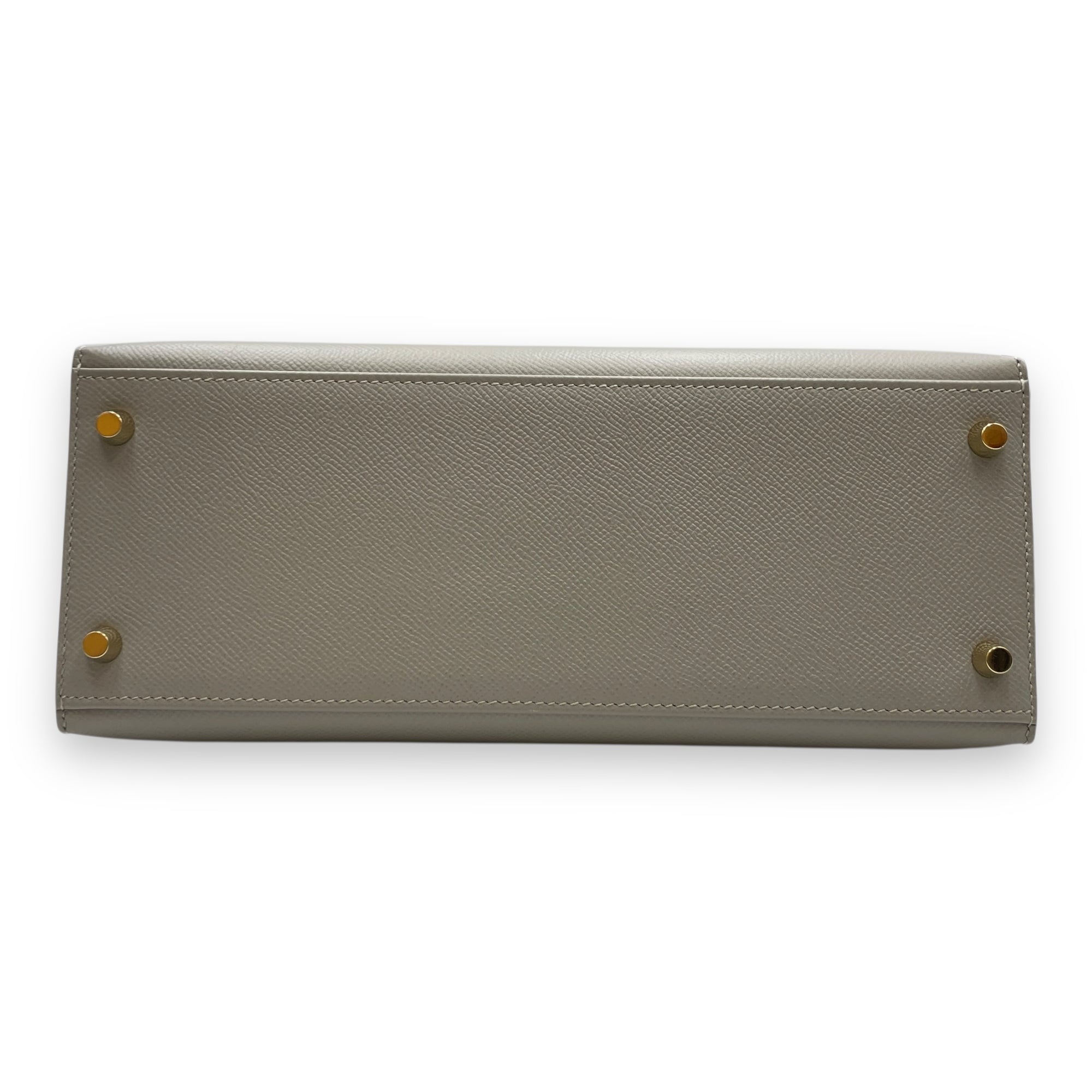 Kelly 28 Gris Mouette in Epsom, Gold hardware