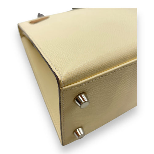 Tricolor Sellier Kelly 25 Nata/Chai/Gris in Epsom, Palladium hardware