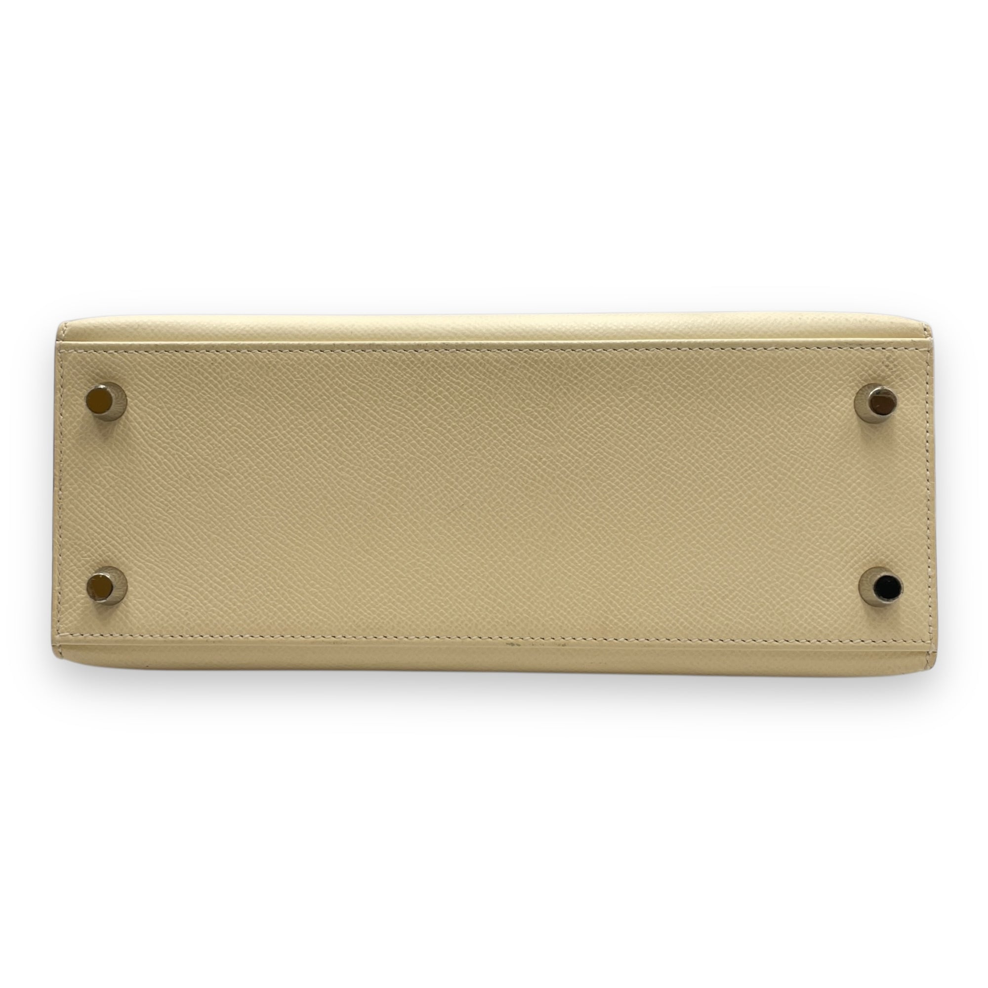 Tricolor Sellier Kelly 25 Nata/Chai/Gris in Epsom, Palladium hardware