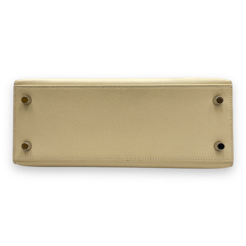 Tricolor Sellier Kelly 25 Nata/Chai/Gris in Epsom, Palladium hardware