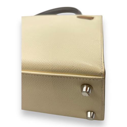Tricolor Sellier Kelly 25 Nata/Chai/Gris in Epsom, Palladium hardware