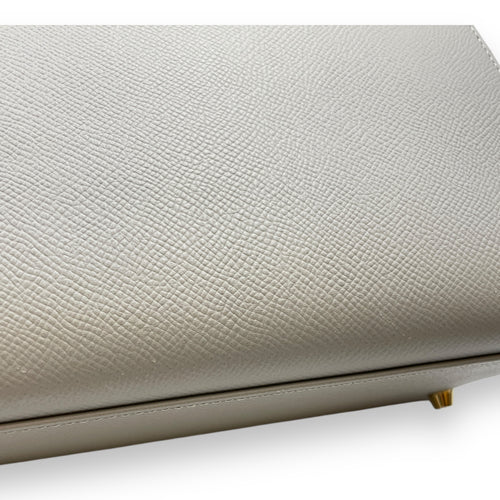 Kelly 28 Gris Mouette in Epsom, Gold hardware