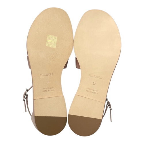 Santorini 37 Rose Porcelaine Sandals in Shiny Alligator