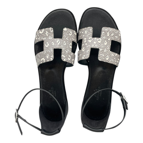 Santorini 37 Ombre/Black Sandals in Lizard Varanus Niloticus