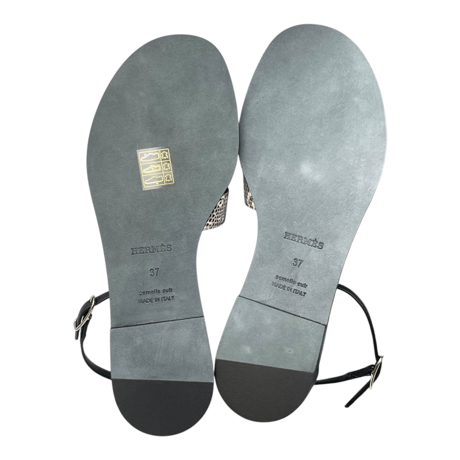 Santorini 37 Ombre/Black Sandals in Lizard Varanus Niloticus