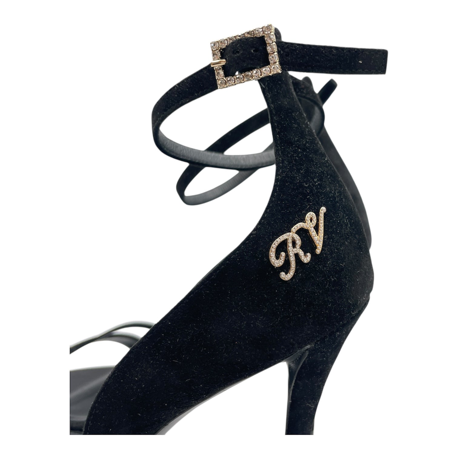 Suede 37 Black Heels , Gold hardware