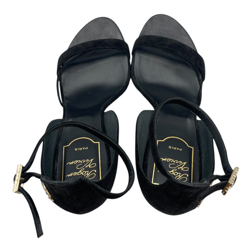 Suede 37 Black Heels , Gold hardware