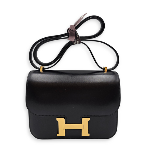 Constance Mirror 18 Black in Box, Gold hardware