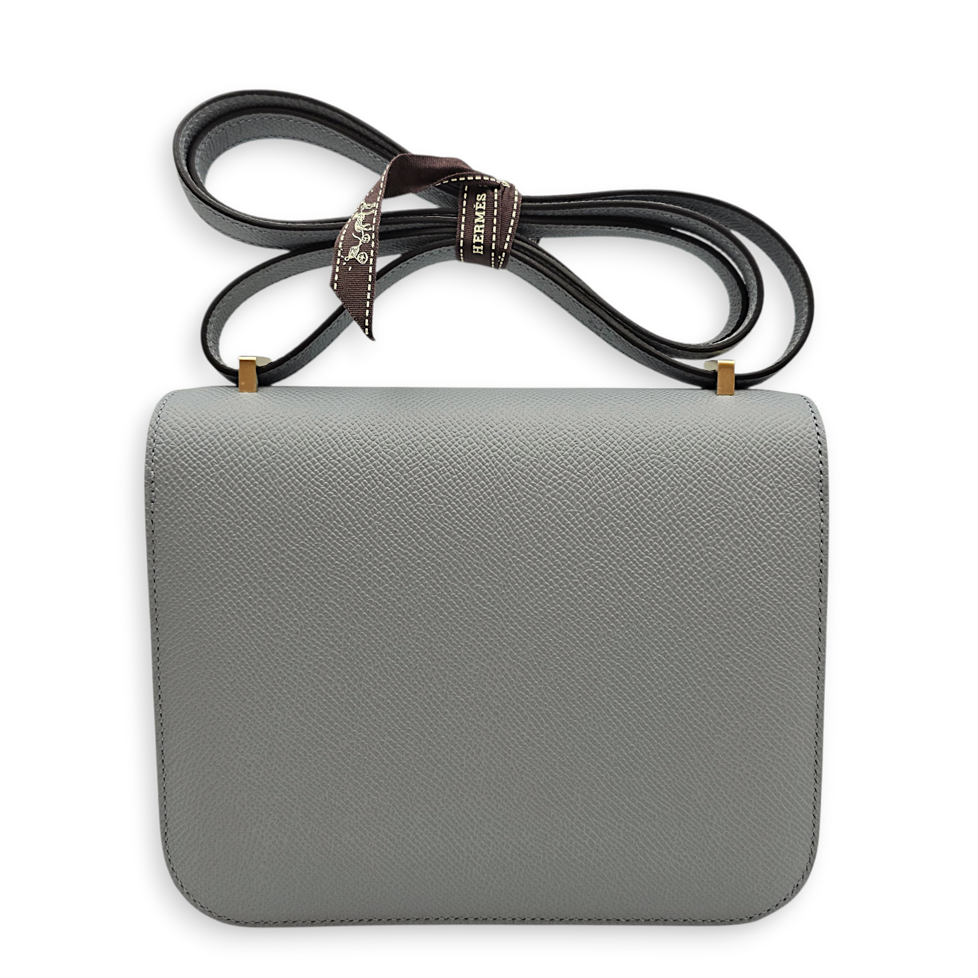 Constance Mirror 18 Gris Pantin in Epsom, Brushed Gold hardware