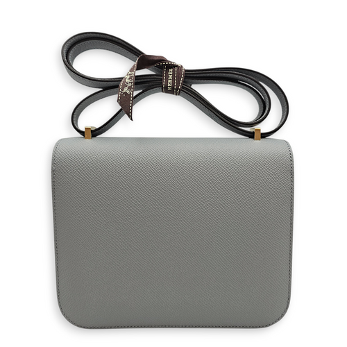 Constance Mirror 18 Gris Pantin in Epsom, Brushed Gold hardware