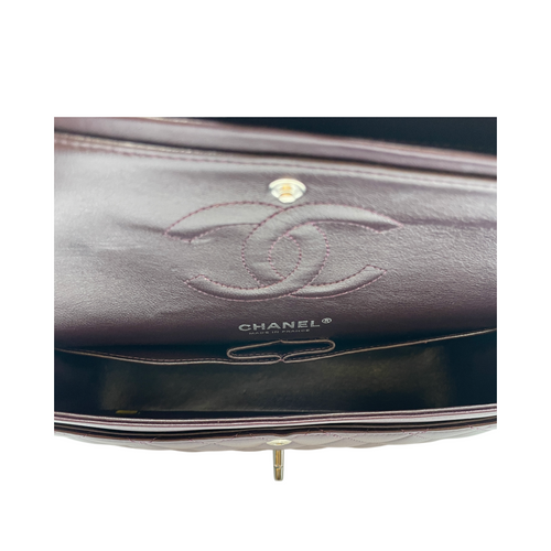 Classic Double Flap Medium Red Shoulder Bag in Lambskin, Silver hardware