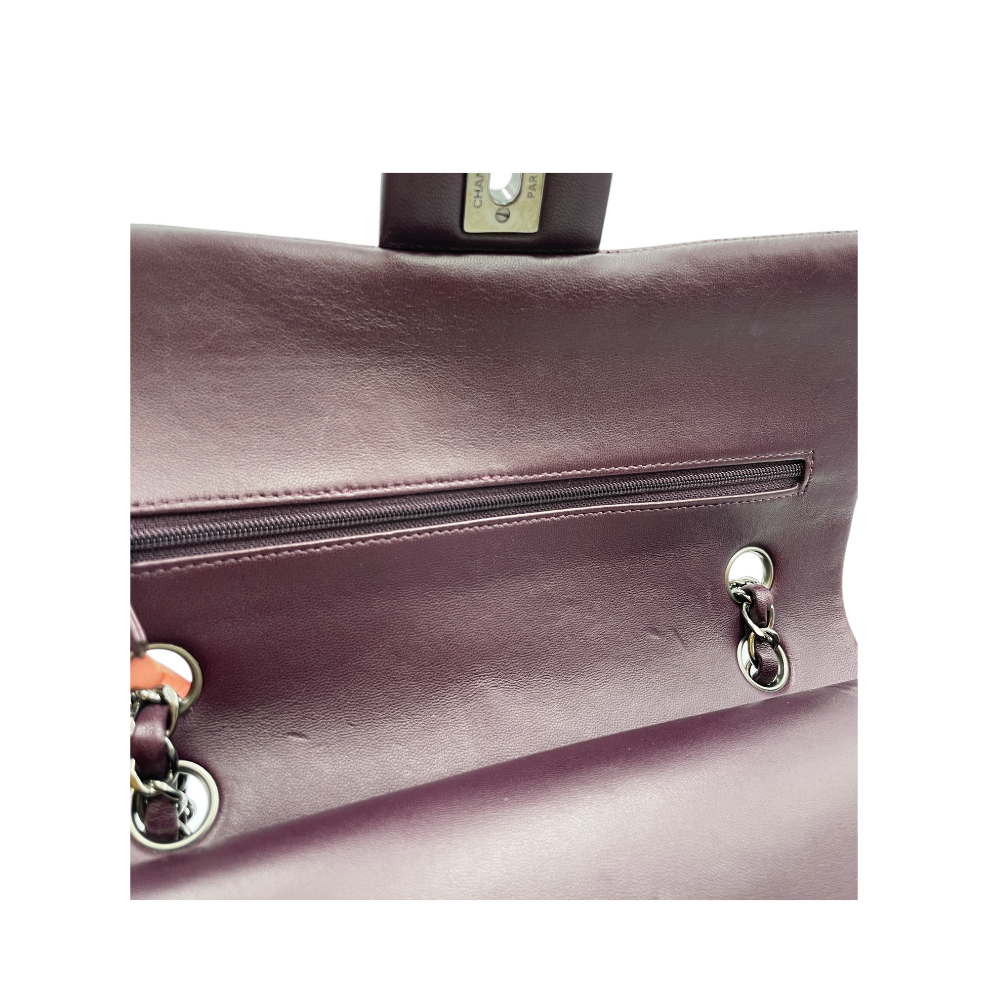 Classic Double Flap Medium Red Shoulder Bag in Lambskin, Silver hardware