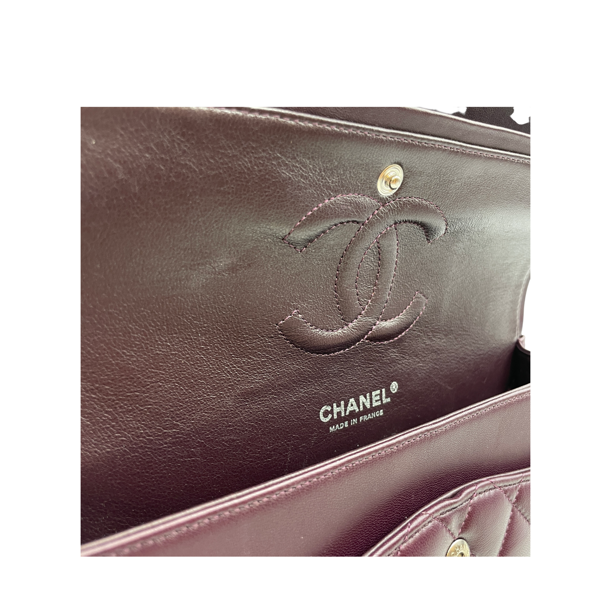 Classic Double Flap Medium Red Shoulder Bag in Lambskin, Silver hardware