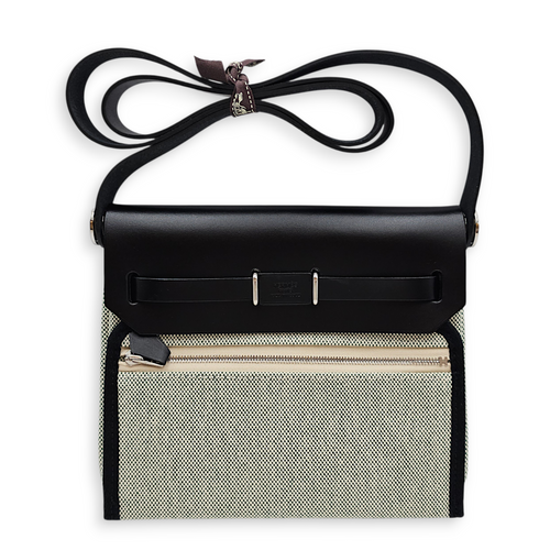 Herbag 20 Black/Ecru-Vert Moyen in Vache Hunter/Toile, Palladium hardware