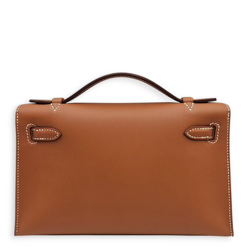 Kelly Pochette Gold in Swift, Palladium hardware