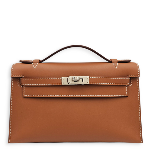 Kelly Pochette Gold in Swift, Palladium hardware