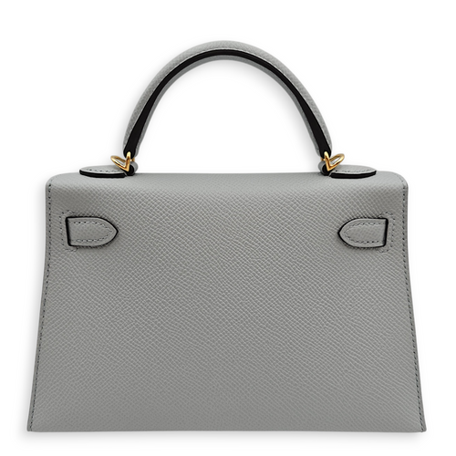 Sellier Kelly 20 Blue Glacier in Epsom, Gold hardware